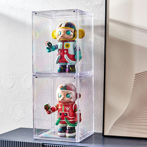 Espositore Trasparente <span class=keywords><strong>a</strong></span> 3 Ripiani in Plastica con Porta Magnetica, Autoassemblabile, Disponibile in Magazzino - Product Image 2