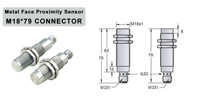 Sensor de proximidad inductivo tipo enchufable de metal no empotrado IP67 de - Product Image 6