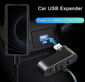 4-พอร์ต USB ฮับ3.0 90 °/180แยก USB หมุนได้ ° องศากับ3พอร์ต USB-A และ1 USB C power/ พอร์ตข้อมูล USB Extender สำหรับแล็ปท็อป - Product Image 5