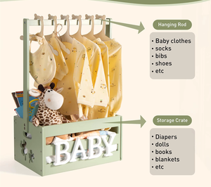 Tùy chỉnh bằng gỗ bé tắm Crate với xử lý trong phong cách khác nhau, thuận tiện cho việc lưu trữ bé nguồn cung cấp trong thùng gỗ - Product Image 4