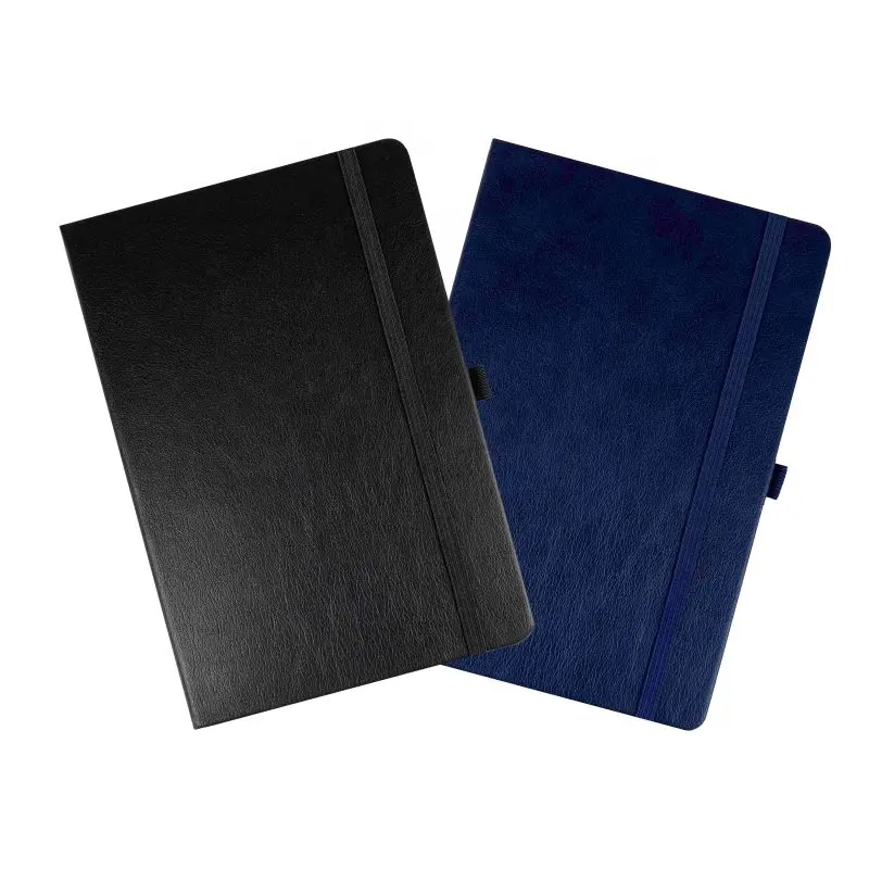 Persediaan kustom personalisasi A5 perencana jurnal harian PU sampul kulit Notebook dengan pita elastis