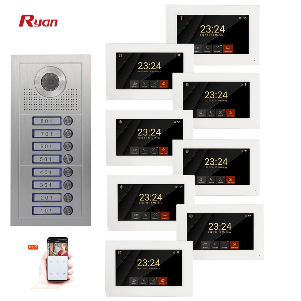 8 écrans intérieurs + 1 unité extérieure
