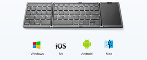 B089T Mini teclado inalámbrico BT con panel táctil Teclado numérico Diseño de interruptor plegable para tabletas Windows y Android-Para viajes - Product Image 5