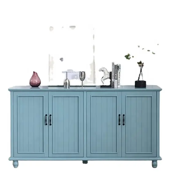 Hölzerne Kommode langer Sideboard-Buffets chrank zum Verkauf in blauer und weißer Farbe