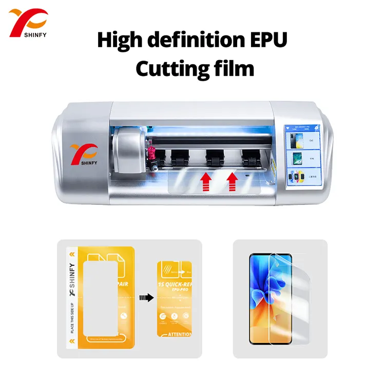 Film EPU hidrogel kualitas pabrik lapisan pelindung layar ponsel otomatis penuh disesuaikan film pelindung depan dan belakang