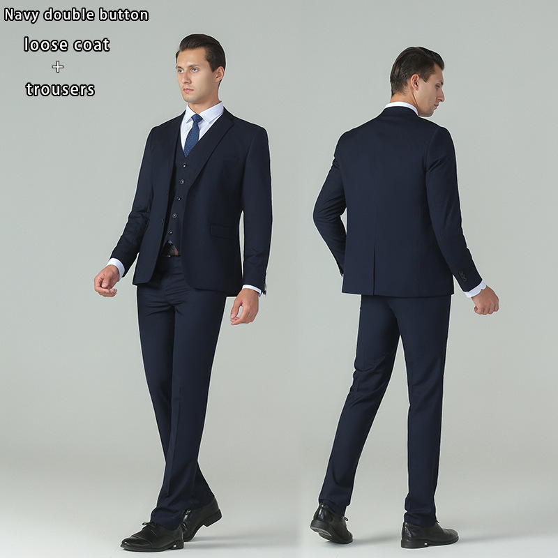 Pantalon veste bleu marine à deux boutons