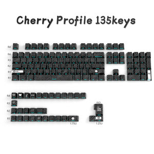 135 Keys Black ISO US <strong>Layout</strong> PBT Dye Sublimation Keycap Line Five-sided with LED RGB Backlit Pass Through <strong>Keyboards</strong> Kb Caps