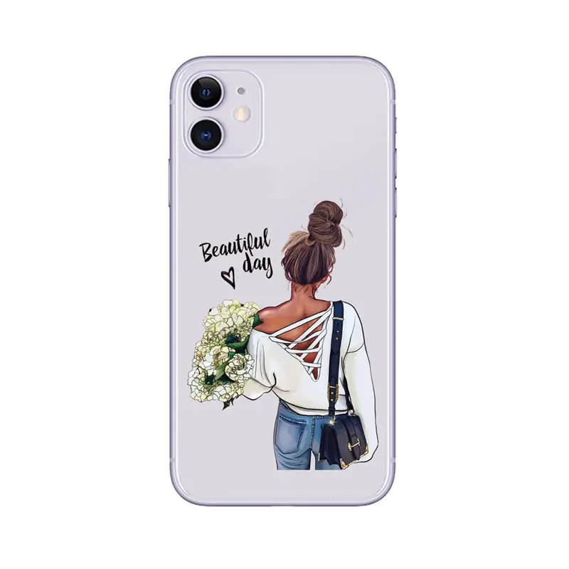 for iphone 11 phone case cover women girl 2019 clear TPU back phone case for iphone xr xs max 11pro