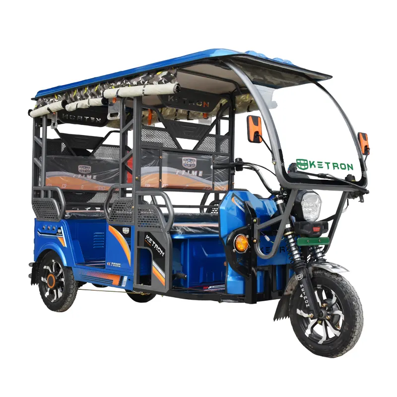 Tuk Tuk Electric Rickshaw New Style Electric Tricycle for Passengers Open Type Big Power Long Range