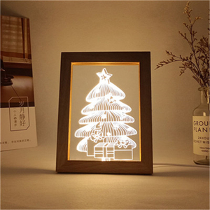 Đèn Khung Ảnh Trang Trí Bàn Tiệc Sinh Nhật Giáng Sinh Đèn Ngủ Bằng Gỗ Khung 3D Trưng Bày Tiệc Cưới Lễ Hội Giáng Sinh - Product Image 2