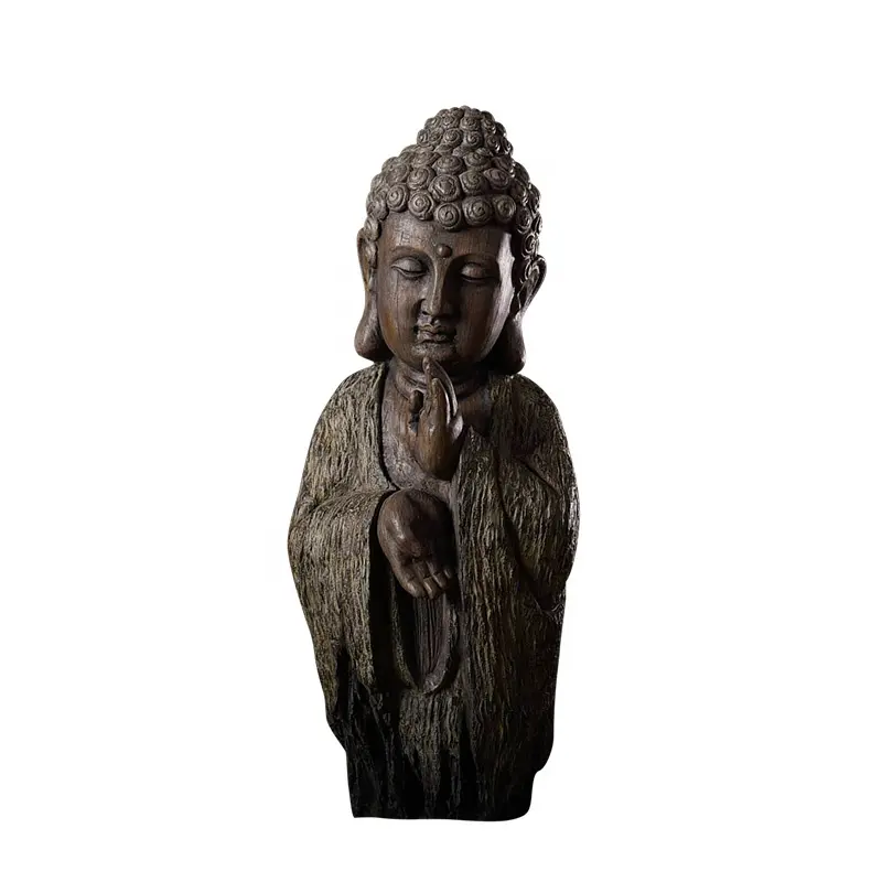 Cabeça de buda em bronze para meditação, exibição de cabeça de buda chinesa, para área interna e externa, escultura de fibra de vidro, decoração de casa, buda zen