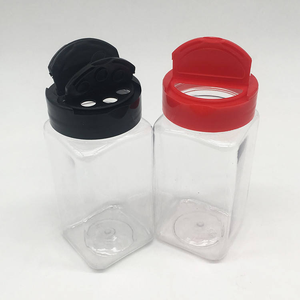 200ML 350ML 500MLキッチン大型ペット丸型正方形空スパイス調味料容器パウダー瓶バタフライフリップキャップ付き - Product Image 5