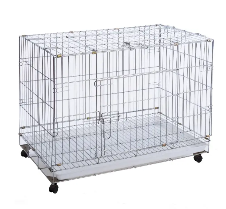 Hot Sale Dog Cage with Wheel 78X41.5X47 CM(Best Quality, Direct Factory, Low Price, Fast Delivery)