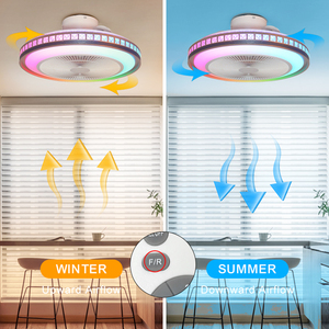 Ventiladores de techo XD76 RGB con luces y control remoto, luz de ventilador LED con altavoz regulable continuo y 6 velocidades - Product Image 4