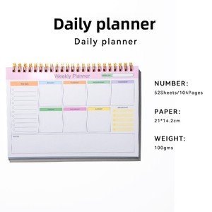 跨境英语记事本PP板盖规划师螺旋学习自律打卡周日程表笔记本 - Product Image 6