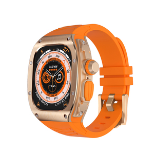 Stainless Steel Smart Watch case Mod Kit Silicone Strap for <strong>apple</strong> Watch ultra 49mm case and Band - Product Image 6