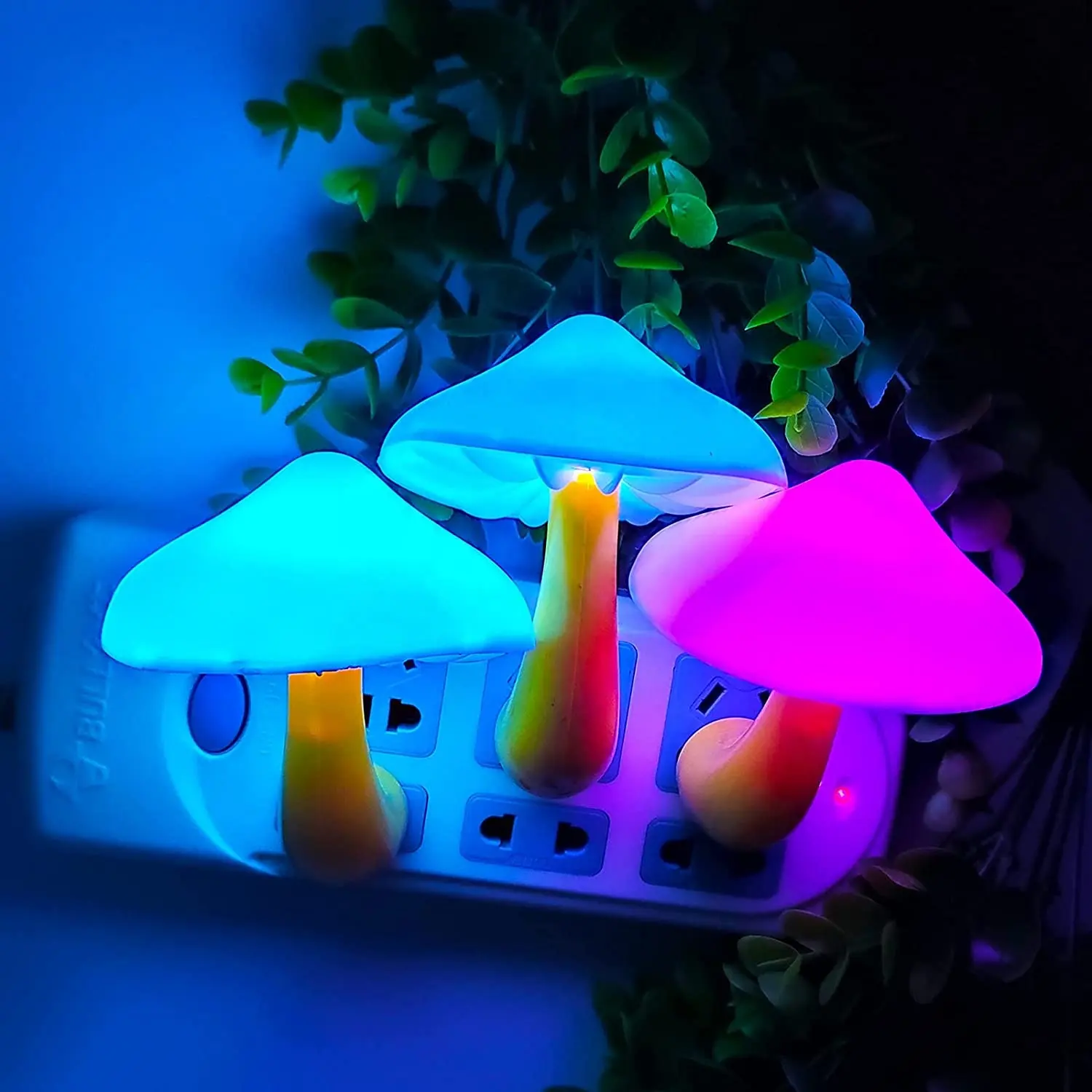 אוטומטי חיישן Led לילה אור לחבר פטריות צורת צבע שינוי חדר שינה לילדים