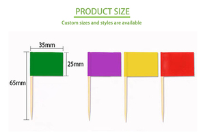 Tùy Chỉnh Dùng Một Lần Mini USA Cờ Răng Picks Thân Thiện Với Môi Tre Mini Lebanon Tăm Cờ Với Nước Cờ Thiết Kế Cho Các Bên - Product Image 4