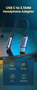Ugreen C tipi 3.5 Jack kulaklık Usb C 3.5mm Aux kulaklık adaptörü ses kablosu - Product Image 5