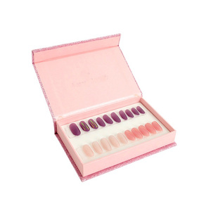 Luxurious Pink <strong>Rectangle</strong> Magnetic False Press on Nail Packaging <strong>Box</strong> With UV Coating Matt Lamination Embossing <strong>Window</strong> <strong>Display</strong> - Product Image 5