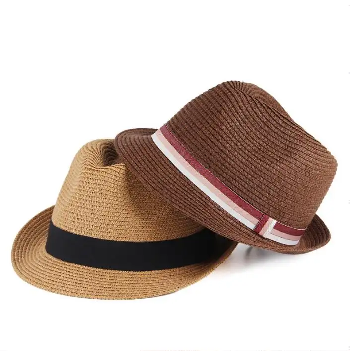 Sombreros formales pequeños para hombre, sombrero de paja de Panamá de ala corta, para fiesta, jazz británico, venta al por mayor