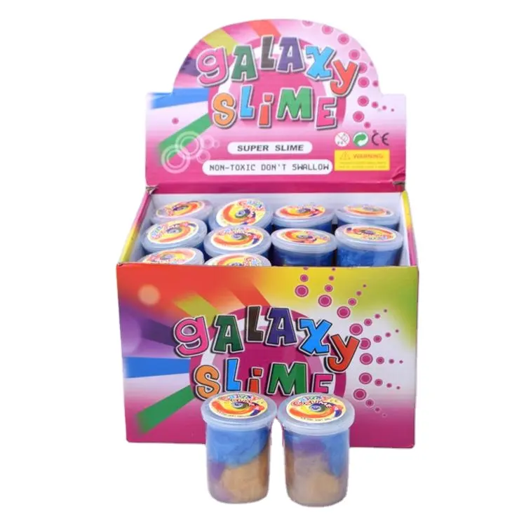 Galaxy Slijm, Glitter Stopverf Pluizig Slijm Speelgoed Fabriek Directe Verkoop Kristal Grappig Educatief Speelgoed Display Box Supporte