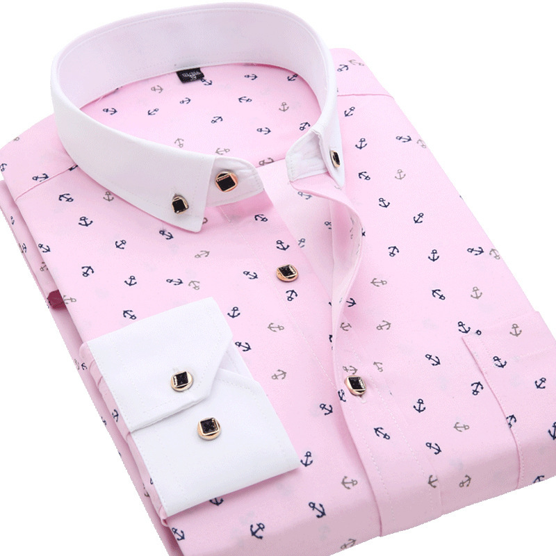 CY118 chemise imprimée à manches longues pour hommes