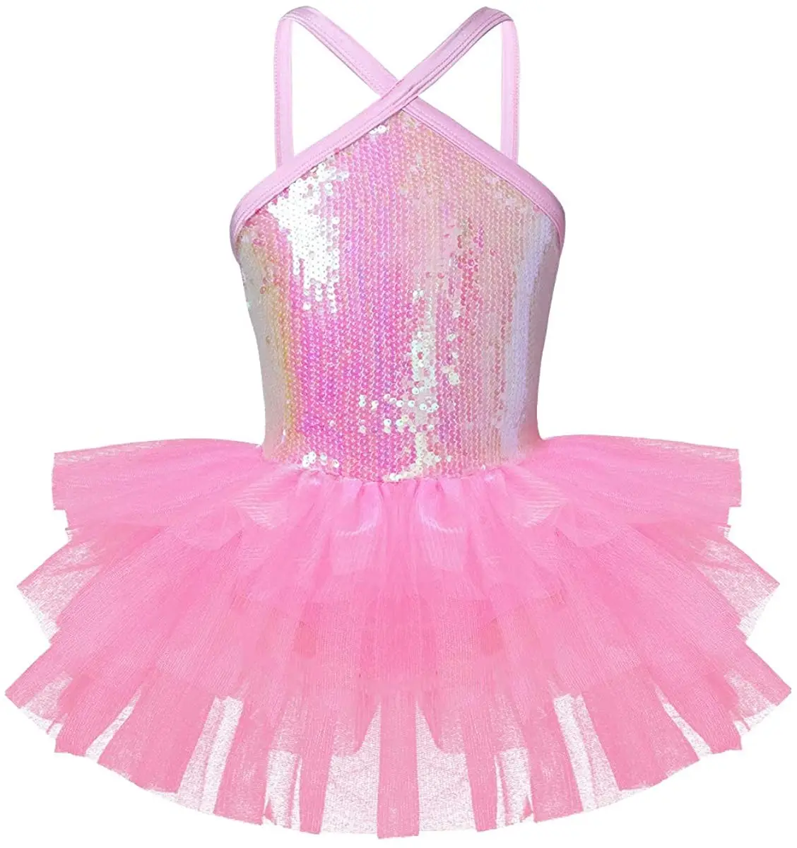 FREE SAMPLE Girls Shiny Strap Sleeveless Leotard Dance Ballet Tutu Dress Princess Ballerina Fancy Party Dress up Costume