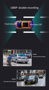 Mini schermo 3.0 pollici doppia fotocamera a 2 canali Dash Cam con sensore G - Product Image 5