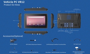 Tablet PC resistente para vehículos IP67 de 10 pulgadas con Linux Android OS RTK Antena de hongo CAN AHD Cámara multicanal para tableta de vehículos
