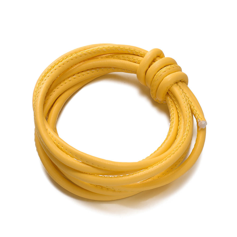 Fil à crocheter à âme en coton PU - jaune, 2 mètres