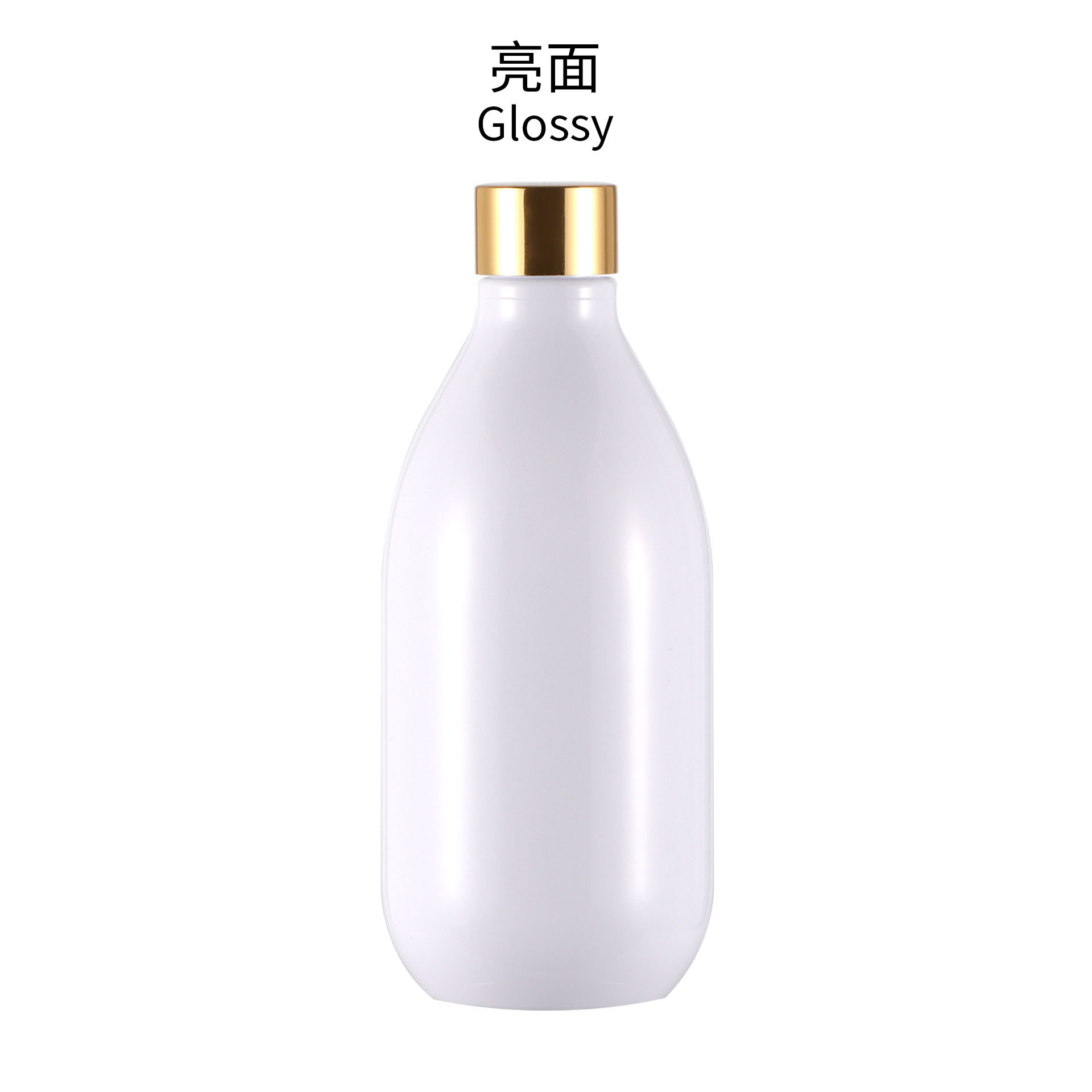 Flacon blanc brillant avec bouchon torsadé doré
