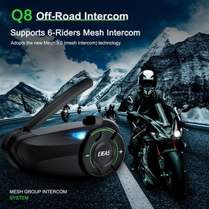 EJEAS-Auriculares Q8 para casco de motocicleta, sistema de intercomunicación grupal con Bluetooth, para compartir música, para que 6 personas hablen al mismo tiempo - Product Image 5