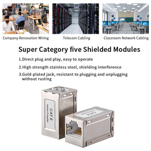 Rj45 UTP CAT6网络模块RJ45屏蔽计算机网络模块面板模块紧凑型接线板梯形 - Product Image 3