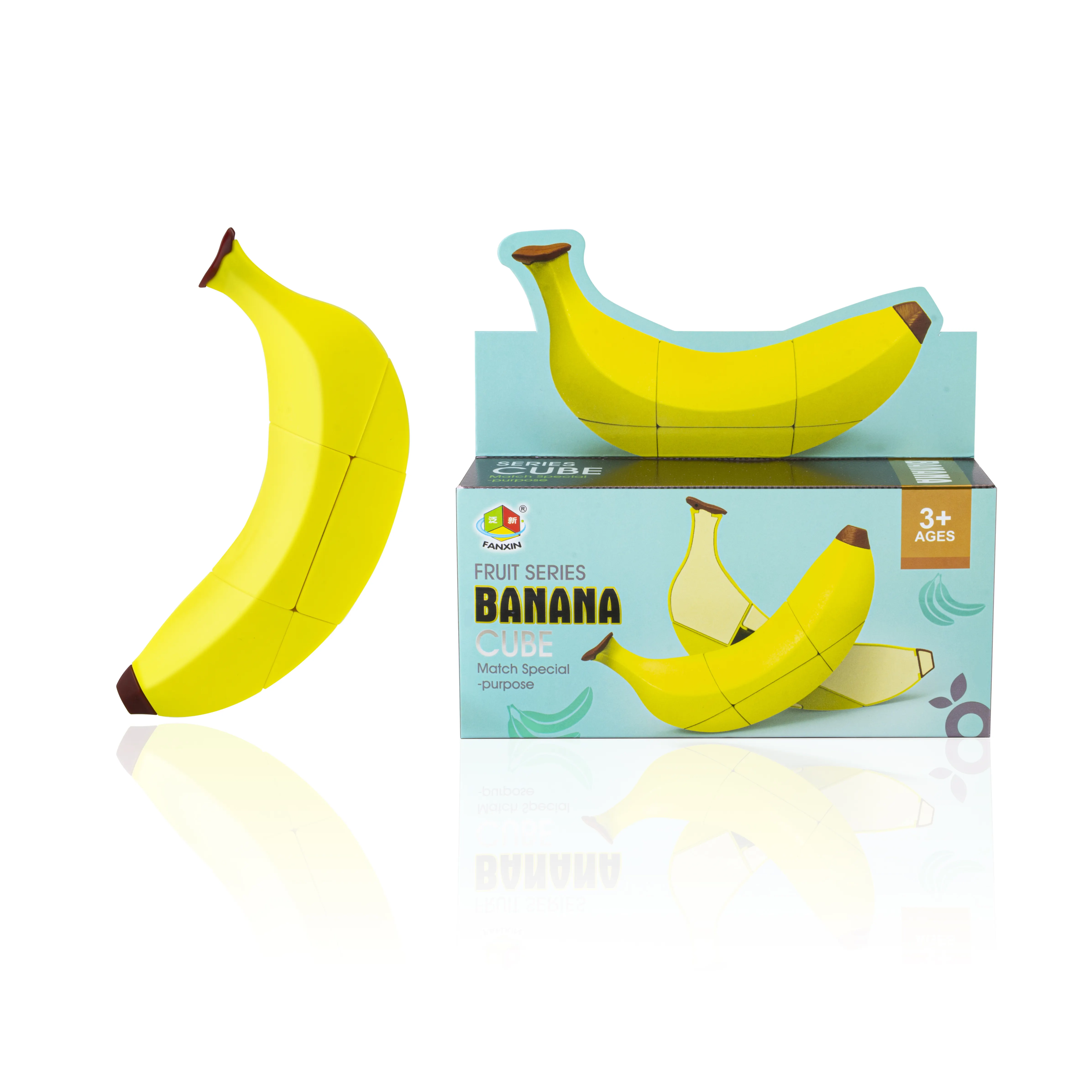 Cubo de quebra-cabeça de banana 3d, crianças engraçado irregular frutas série
