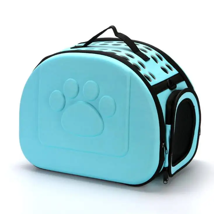 Sacchetto 2024 per gatti blu EVA portatile pieghevole con finestre a rete porose con Design poroso