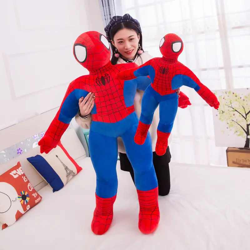 Venta al por mayor caliente Spider Man Marvel juguetes de peluche rojo peluche SpiderMan muñeca para niños animales de peluche juguetes de peluche regalo de Navidad