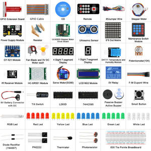 Sg90 Servo Led <strong>Relay</strong> Resistors + <strong>With</strong> Gpio Extension Board Jump Model 3B+ 3B <strong>With</strong> Tutorial Starter Kit For <strong>Raspberry</strong> <strong>Pi</strong> 3