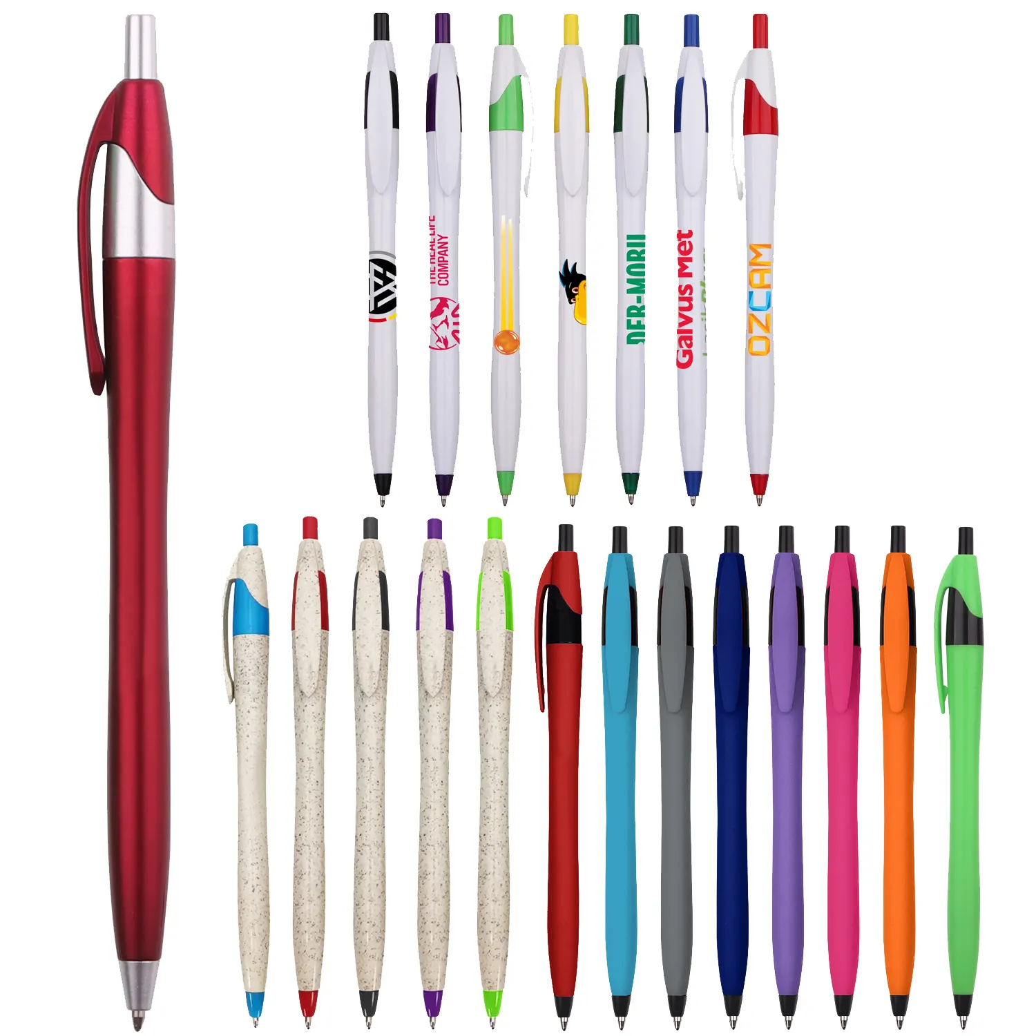 Stylo à bille en plastique avec logo, stylo à bille de couleur, cadeau personnalisé, bon marché