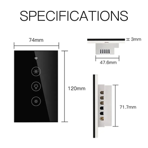 WiFi akıllı Dimmer anahtarı abd standart 120*72mm, Tuya akıllı yaşam APP, dokunmatik panel - Product Image 2