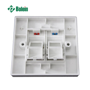 Euro UK Faceplate con Keystone Shutter Fascia Angle femmina RJ45 Compact Dual Gang Web Wall <span class=keywords><strong>Switch</strong></span>