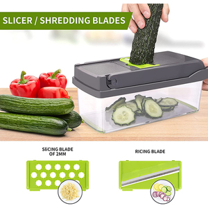 Sebze kesicisi 15 1 çok fonksiyonlu gıda parçalayıcı ile 7 bıçakları dilimleme Dicer kesici sebze kesici ile konteyner - Product Image 3
