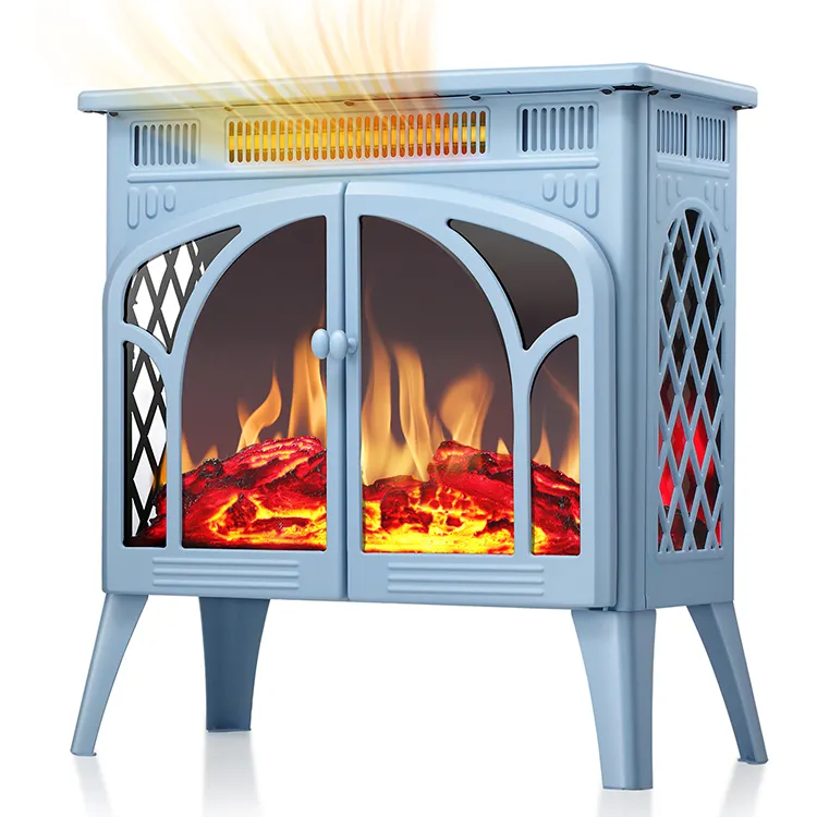 180 degrés observation 3 faces effet de flamme décor flamme pièces cheminée électrique poêle chauffage pour usage intérieur