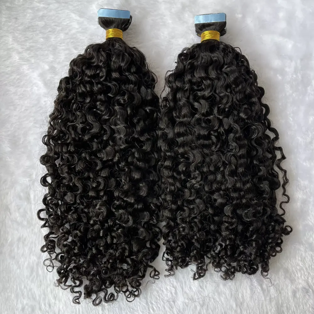 Extensão de cabelo borgonho invisível, cabelo encaracolado solto, ondulado natural, remy, 20 peças, 50g, 3c, ondas irregulares, extensão de cabelo