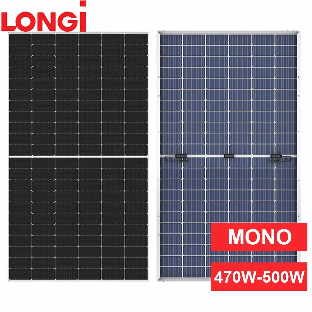 Longi nhà sản xuất Monocrystalline silicon bifacial panel năng lượng mặt trời 470W 480W 495W 9BB 132 di động nhập khẩu tấm pin mặt trời