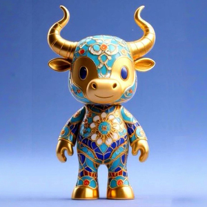 Sáng Tạo văn hóa phi vật thể cloisonne chòm sao trang trí Kim Ngưu - Product Image 1