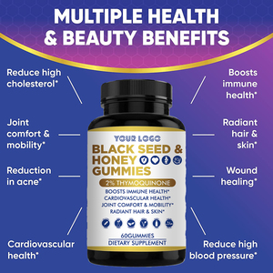 Nhãn hiệu riêng đen hạt giống dầu Gummies Hữu Cơ 60 miếng macaa thuốc đen hạt giống dầu Ethiopia Gummies với mật ong chế độ ăn uống bổ sung - Product Image 3