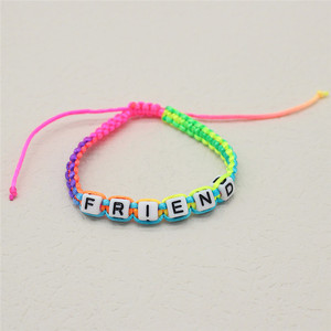 Brief Armband verstellbare elastische Seil handgemachte geflochtene Liebe/Bff/Best/Freund niedlichen Charme Schmuck Geschenk Armband