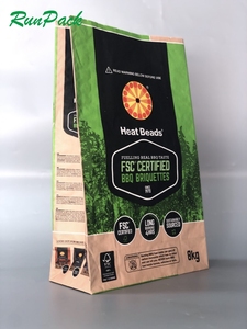 Bolsa de papel Kraft personalizada de alta calidad para embalaje de polvo de grano de harina Fondo plano con diseño en capas Producto de impresión de embalaje