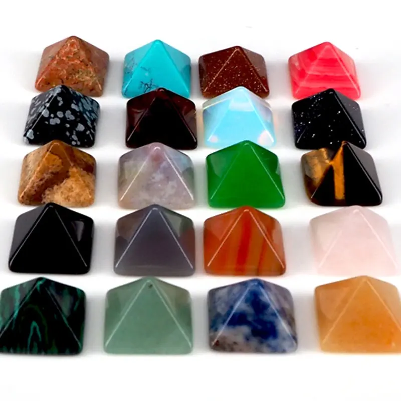 Piedra curativa de Reiki Natural, pirámide de cristal de piedras preciosas de cuarzo, tamaño pequeño, venta al por mayor